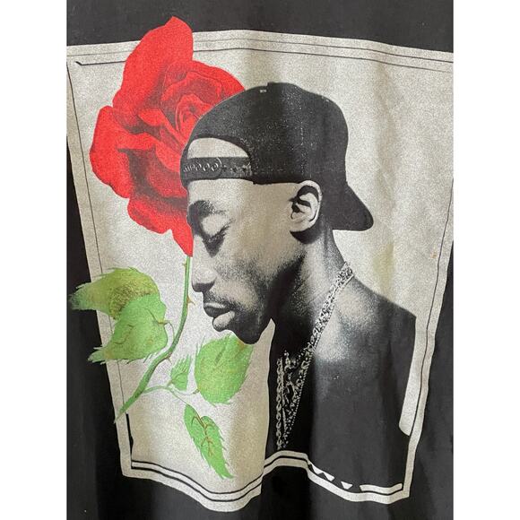 Tupac 2Pac Long Sleeve Graphic T-Shirt Black Size Medium NEW - Picture 2 of 7